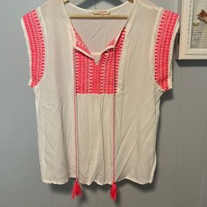 Pink Embroidered Solitare Top Size Medium